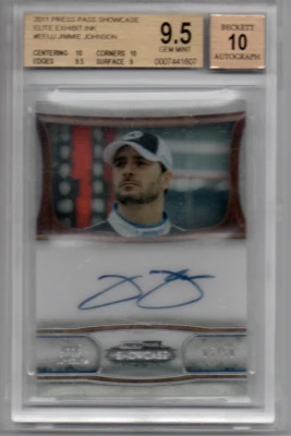 2011 JIMMIE JOHNSON PRESS PASS SHOWCASE AUTOGRAPHED CARD 05/50 GEM MINT 9.5 10 - Image 1 of 2