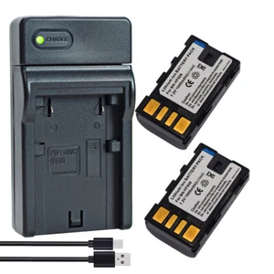 2X Battery +Charger for JVC BN-VF808 BN-VF808U GZ-MG255EX GZ-MG177EK GZ-HD300B - Picture 1 of 12