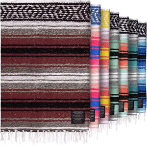 Large Handwoven Mexican Blanket - Soft, Durable, Lightweight 70"x50" - Cherry - Picture 1 of 9