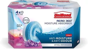 UniBond AERO 360 Moisture Absorber Lavender Garden Refill Tab 4 Pack x 450g - Picture 1 of 3