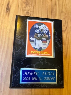 Placa Joseph Addai Colts 5" x 7" Super Bowl XLI Champion Foto 1 de 2