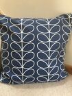 Orla Kiely Handmade Double sided  linear Stem Whale Navy Cushion Cover 18&quot;x18&quot;