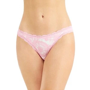 Jenni Women's Lace-Trim Thong Panties Lingerie Tiedye Pink NWT Plus Size XXL - Picture 1 of 7