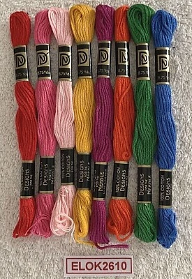 Designs for the Needle Embroidery Floss Cotton 8 Skeins Mixed Colors  - Image 1 of 4
