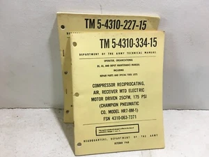 TM 5-4310- 334-15/ 227-15. Compressor, Models OEG-458-ENG-1-3, HR7-8M-1. Reprint - Picture 1 of 9