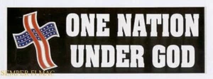 ONE NATION UNDER GOD BUMPER STICKER DECAL ZAP PIN UP US JESUS USA FLAG AMERICIAN - Picture 1 of 12
