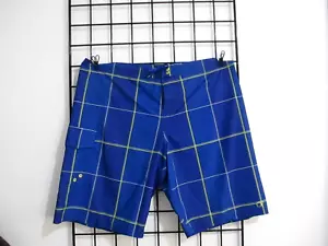 OP ๐ฅ SIZE 42===BLUE , WHITE & YELLOW PLAID / 4 WAY STRETCH / BOARD SHORTS - Picture 1 of 8