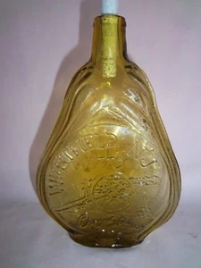  Amber Glass VASE Pear Shape Old Presbyterian Church Westfield N.J. One Horn   - Picture 1 of 10