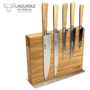 Bloque de cuchillos Laguiole en Aubrac roble - juego de cuchillos de cocina 5 piezas - mango boj - Imagen 1 de 8