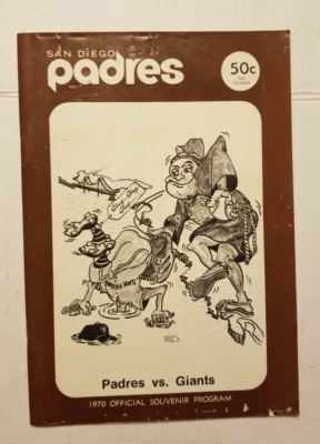 Vintage 1970 San Diego Padres VS SF Giants Official Souvenir Program - Image 1 of 3