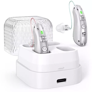 1 Pair BTE Hearing Amplifier For Seniors With Noise Canceling Volume Adjustment - Picture 1 of 15