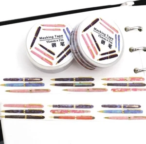 Pluma y Tinta Escritor Washi Tape Tema Diseño Patrón Bujo Planificador Diario - Imagen 1 de 2