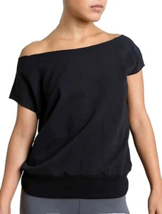 Tanya-B Women's Short Sleeves Off Shoulder Shirt BLACK MEDIUM - Picture 1 of 12