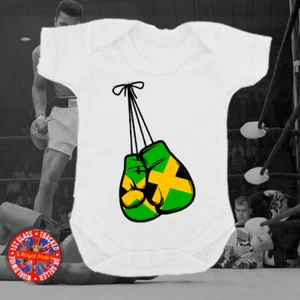 Jamaica Jamaican Boxing Gloves Babygrow Romper Sports Gift Boys Girls Gym Cute - Picture 1 of 1