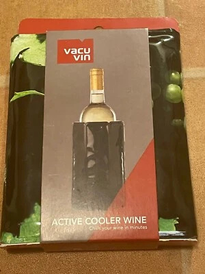 Manguito enfriador de vino activo Vacu Vin motivo de uva verde 0,75-1 L funda enfriador de botellas Foto 1 de 2