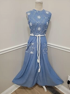 Vestido maxi bordado Alice of California vintage'60/talla 8 Foto 1 de 4