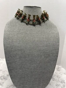 Antiguo Collar/Gargantilla Budista Tibetana Turquesa Compuesto Coral Latón - Imagen 1 de 12
