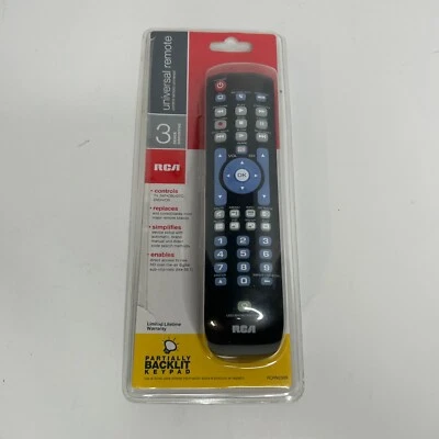 RCA Backlit Universal Remote 3 Devices Including TV/Sat/Cable/DVR/VCR, Streaming - Image 1 of 4