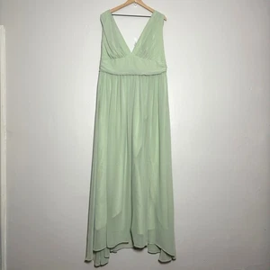 Maxi abito donna Blush Mark 1x verde salvia chiffon damigella ballo evento formale - Foto 1 di 14