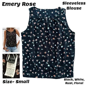 Emery Rose Damen ärmelloses schwarzes geblümtes elastisches Unterteil Größe S - Bild 1 von 5