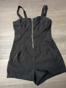 H&M Divided Ladies BLACK Short Playsuit Size UK 14 - Picture 1 of 6