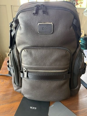 Tumi Alpha Bravo Navigation Backpack 142497-1251 Brown Leather Retail $725 - Image 1 of 4