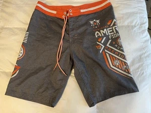 American Fighter Premium Athletics Training Shorts Mens 32 Gray Orange Board - Picture 1 of 10