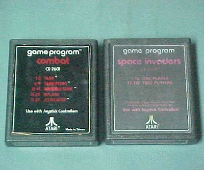 SPACE INVADERS CX-2632 & COMBAT CX-2601 (1980 ATARI 2600) GAME CARTRIDGES ONLY - Image 1 of 3