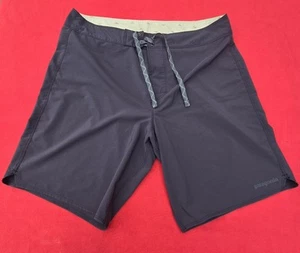 Patagonia Hydropeak Swimming Surfing Boardshorts Men's Size 34 Gray Black Casual - Picture 1 of 11