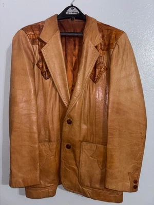 Vintage 80s Golden Pioneer Wear Western Leather Blazer Sport Jacket Mens 44 - Image 1 of 4