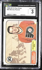 1968-69 O-Pee-Chee Bernie Parent #89 Rookie CGC 3 - Foto 1 di 2