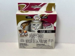 Testers Craft Pouring Paint Gold-white-Fuchsia - Picture 1 of 3