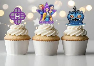 Toppers para cupcakes de fiesta de cumpleaños Huntrix Foto 1 de 4