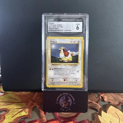 Pidgey Pokemon Base Set 1999 Shadowless 57/102 CGC 6 - Image 1 of 2