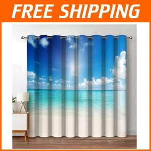 Juego de 2 cortinas opacas resistentes a la decoloración - decoración de playa tropical 42"x54" - Imagen 1 de 10