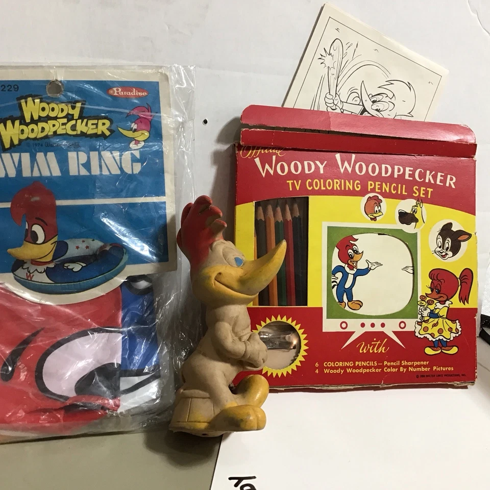 2 VINTAGE WOODY  WOODPECKER TOYS 1958 1974 - Image 1 of 1