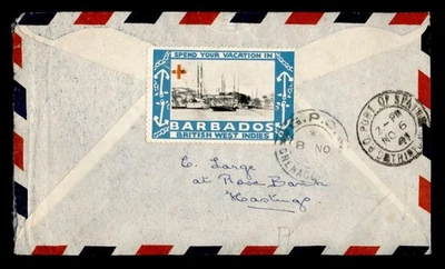 DR WHO 1941 BARBADOS CRUZ ROJA SELLO CORREO AÉREO A GRANADA M62488 Foto 1 de 2