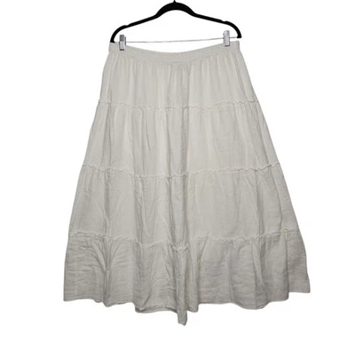 复古 y2k Cathy Daniels 1x 白色分层长裙波西米亚仙女海岸海滩  — 第 1/4 张图片