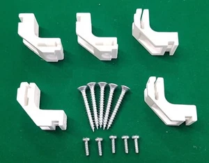 5 HARRISON DRAPE CURTAIN TRACK BRACKETS White silver drape rail supports W1960 - Picture 1 of 1