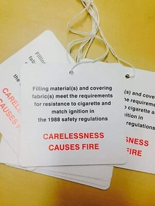 4 x UK Fire Resistant Sofa Label - Picture 1 of 2
