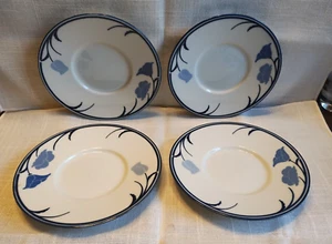 4 Dansk China Tivoli Belles Fleurs Blue 6" Saucers / Bread Plates See Pics - Picture 1 of 4