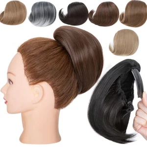 Comb Clip Bun Hair Extension Drawstring Ponytail Hairpiece Hepburn Chignon Updo - Picture 1 of 38
