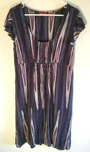 ELLE women's size XL dress purple multi empire waist soft Rayon blend Boho scoop - Picture 1 of 3