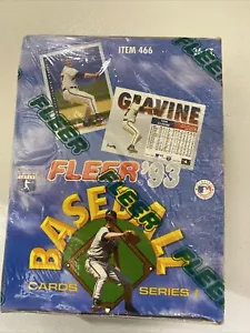 1993 FLEER BASEBALL SERIES 1 FACTORY SEALED WAX BOX WITH 36 UNOPENED PACKS BC - Picture 1 of 3