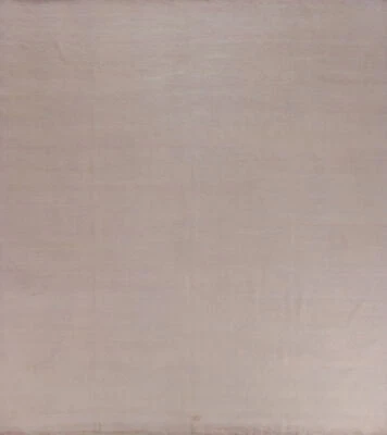 Modern Wool Taupe Gabbeh Solid Area Rug 10x10 Square Hand-made Room Size Carpet - Image 1 of 4