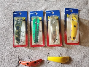 Worden's Flatfish x 4 Different Patterns U20 in Package & 2 Unk No Hooks - Picture 1 of 9
