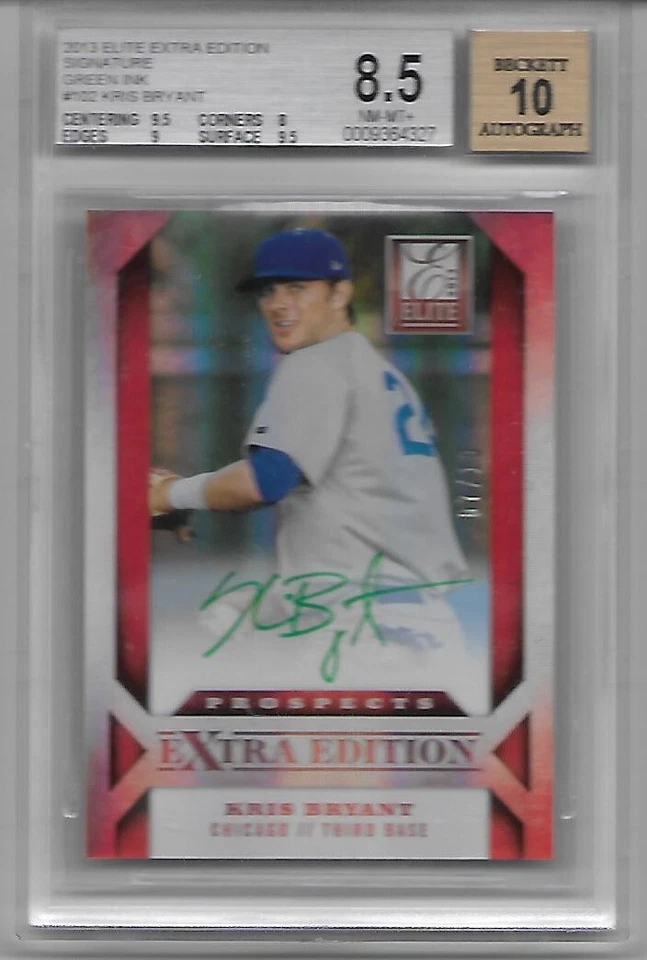 Kris Bryant 2013 Panini Elite RC GREEN INK ON CARD Auto BGS 10 Autograph /10 - Image 1 of 1