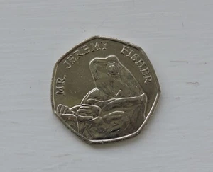 2017 Mr Jeremy Fisher 50p Fifty Pence Coin Collectable Beatrix Potter - Picture 1 of 3