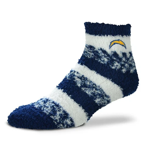 NEW! Los Angeles Chargers NFL RMC Pro Stripe Soft Fuzzy Womens Sleep Socks OSFM Cover