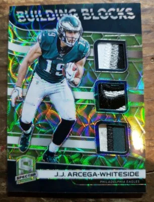 2019 Spectra Building Blocks J.J. Arcega-Whiteside Prizm Jersey Patch #'d 9/25 - Image 1 of 3